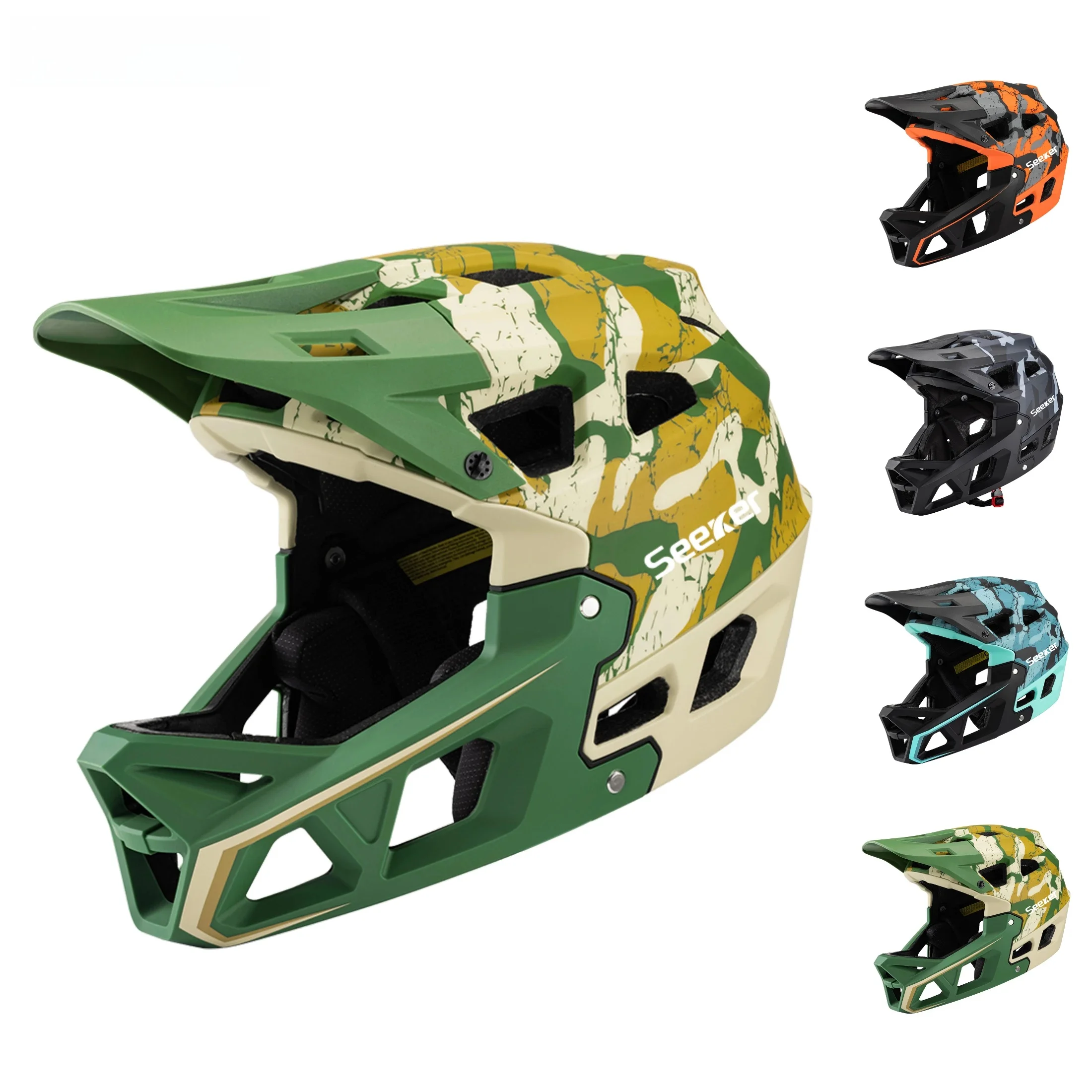 AliExpress Seeker Mountain Bike Helmet Adult One-piece Downhill Cross-country Protection Cycling Helmet Men's and Women's Bicycle Helmets