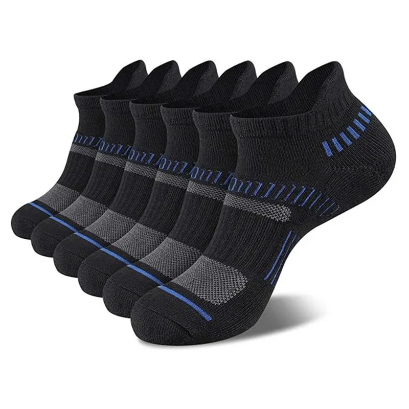 6pairs Men\'s Ankle Socks, Sports Socks, Cotton Cushioned Breathable Low Cut Socks