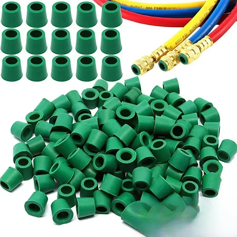 200-50PCS Gumowa uszczelka klimatyzacji 1/4'' Wąż ładowania Uszczelka zaworu Zestaw naprawczy kolektora Zestaw wymiennych akcesoriów samochodowych — zdjęcie 2