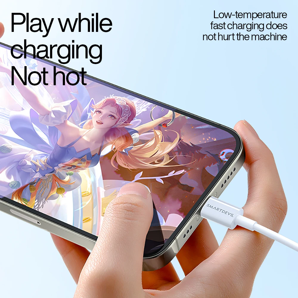 SmartDevil PD USB Type C Cable For iPhone 15 Pro Max Plus 60W PD Fast Charging Charger Cord For Macbook Xiaomi Samsung Type-C