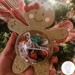 Troquel de corte de pan de jengibre para árbol de navidad, adorno colgante, soporte para dulces, troquel de corte de Matel para fabricación de álbumes de recortes Dec de navidad