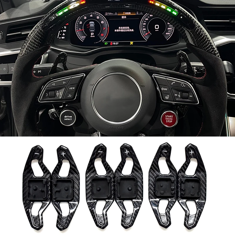 Carbon Fiber Shift Paddle For Audi A3 8V S3 RS3 A4 S4 A5 S5 RS4 B8 B9 A6 A7 TT TT R8 Q3 Q5 Car Steering Wheel Shifter Extension