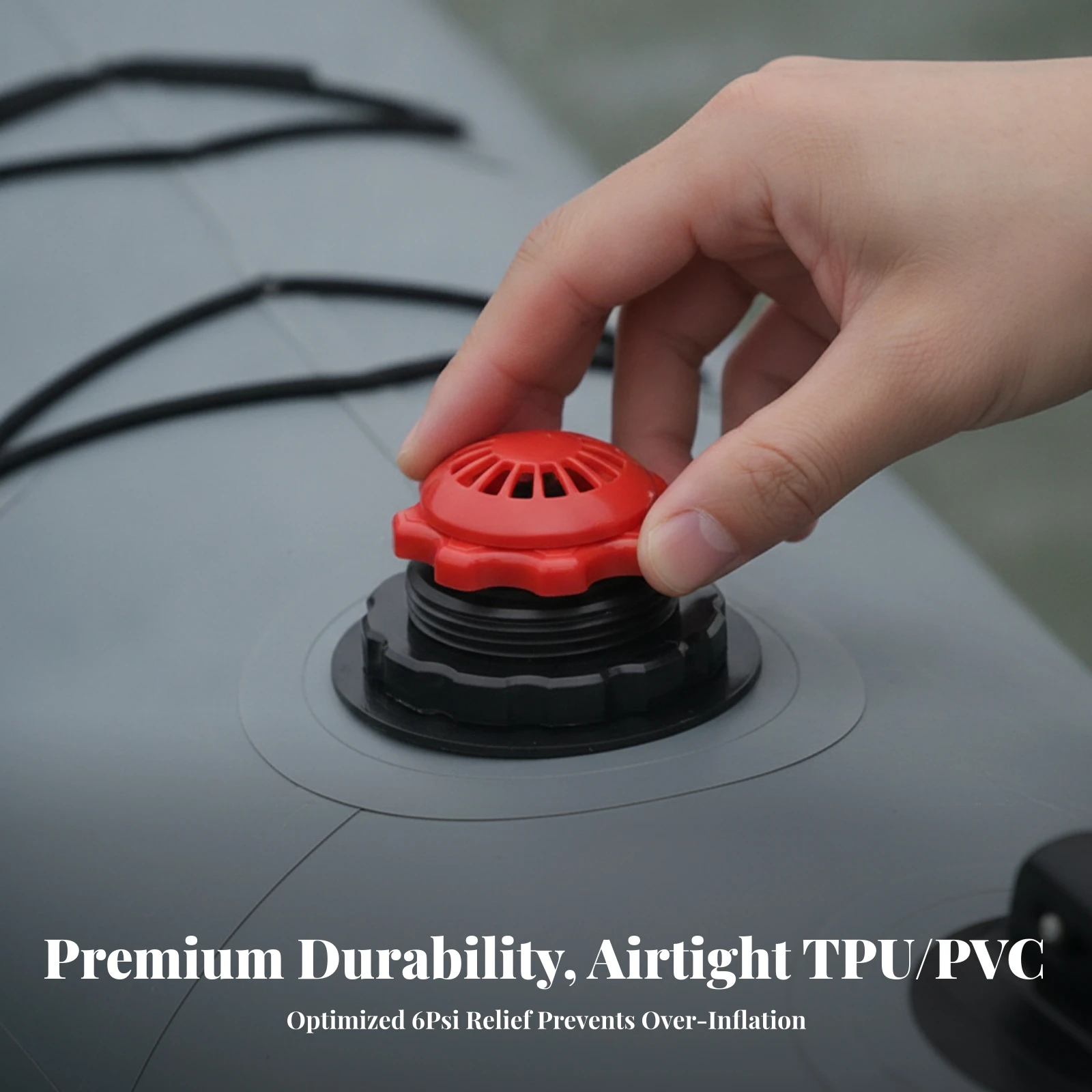 Inflatable Boat Air Valve Pressure Relief Port Plastic Low Profile Ribbed Locking Air Vent for Paddle Board Kayak Raft