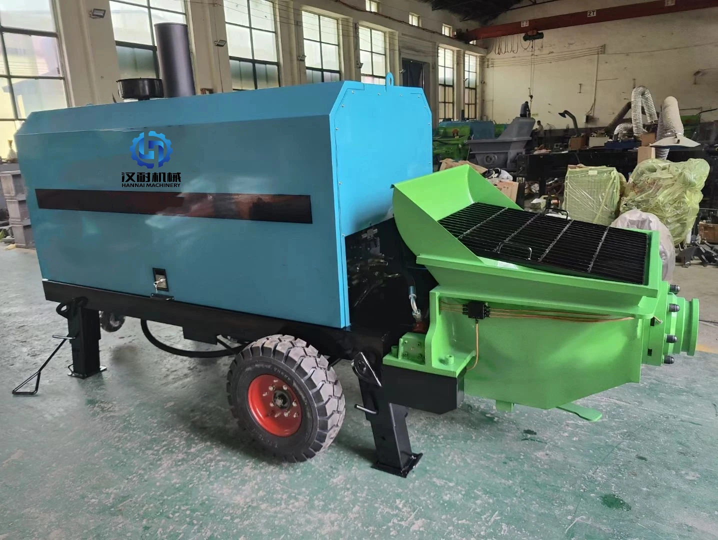 2025 أفضل سعر آلات خلطات الخرسانة الصغيرة عالية القوة شاحنة مضخة الخرسانة للبيع مضخة خلط الخرسانة الكهربائية المزدوجة