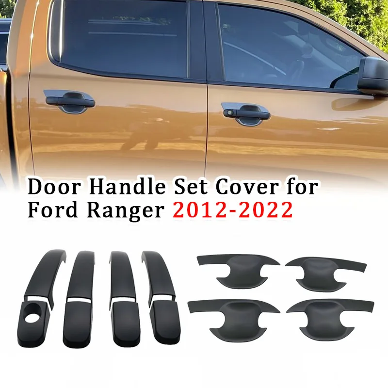 

Car Door Handle Cover Trim Guard Door Handle Insert Set for Ford Ranger Wildtrak 2012-2022 T6 T7 T8 Limited XS XL XLT Raptor