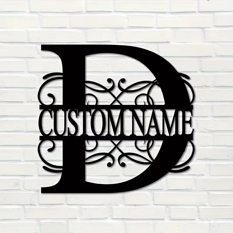 Classic Custom Monogram Metal Wall Art - Personalized Initials & Family Name, Home Decor,  Hanging Sign for Porch, Garden, Yard view 6