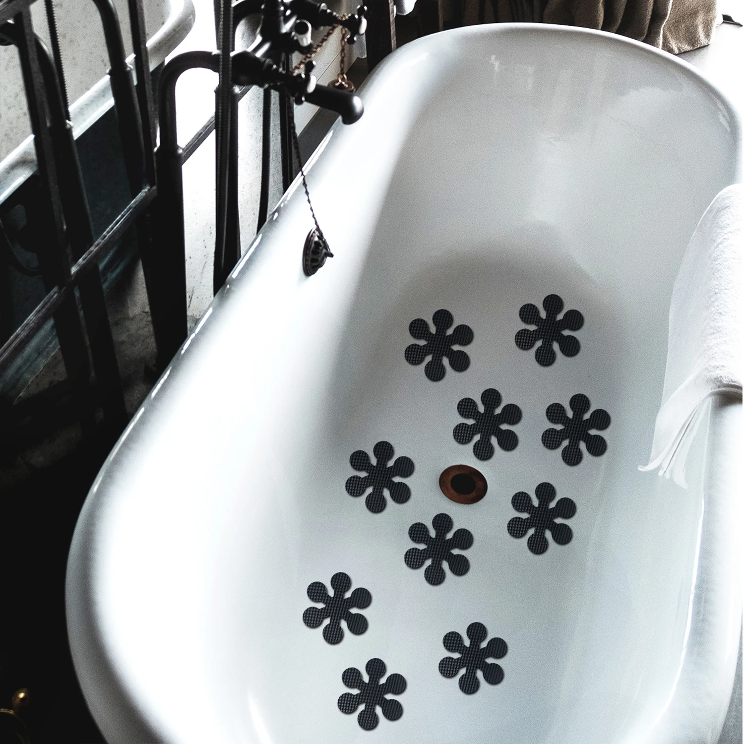 10pcs Snowflake Shape Anti-slip Shower Tread Sticker Cartoon Foor Stickers Bathtub Anti Skid Tape Bathroom Kid\'s Anti Slip Mat