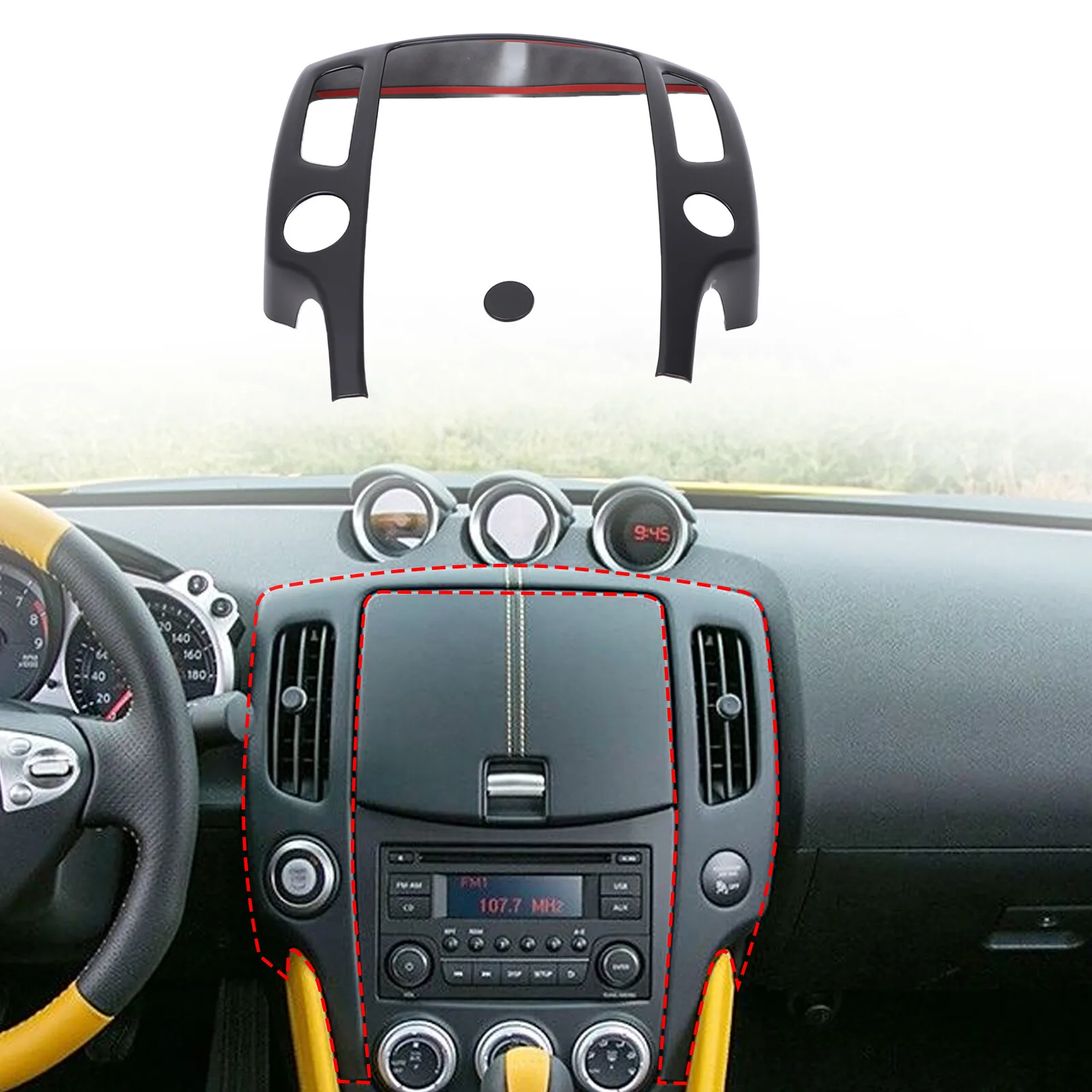 

ABS Carbon Style Car Center Dashboard Air Condition Outlet Frame Cover Decorative Trim Accessories For Nissan 370Z 2009-2020