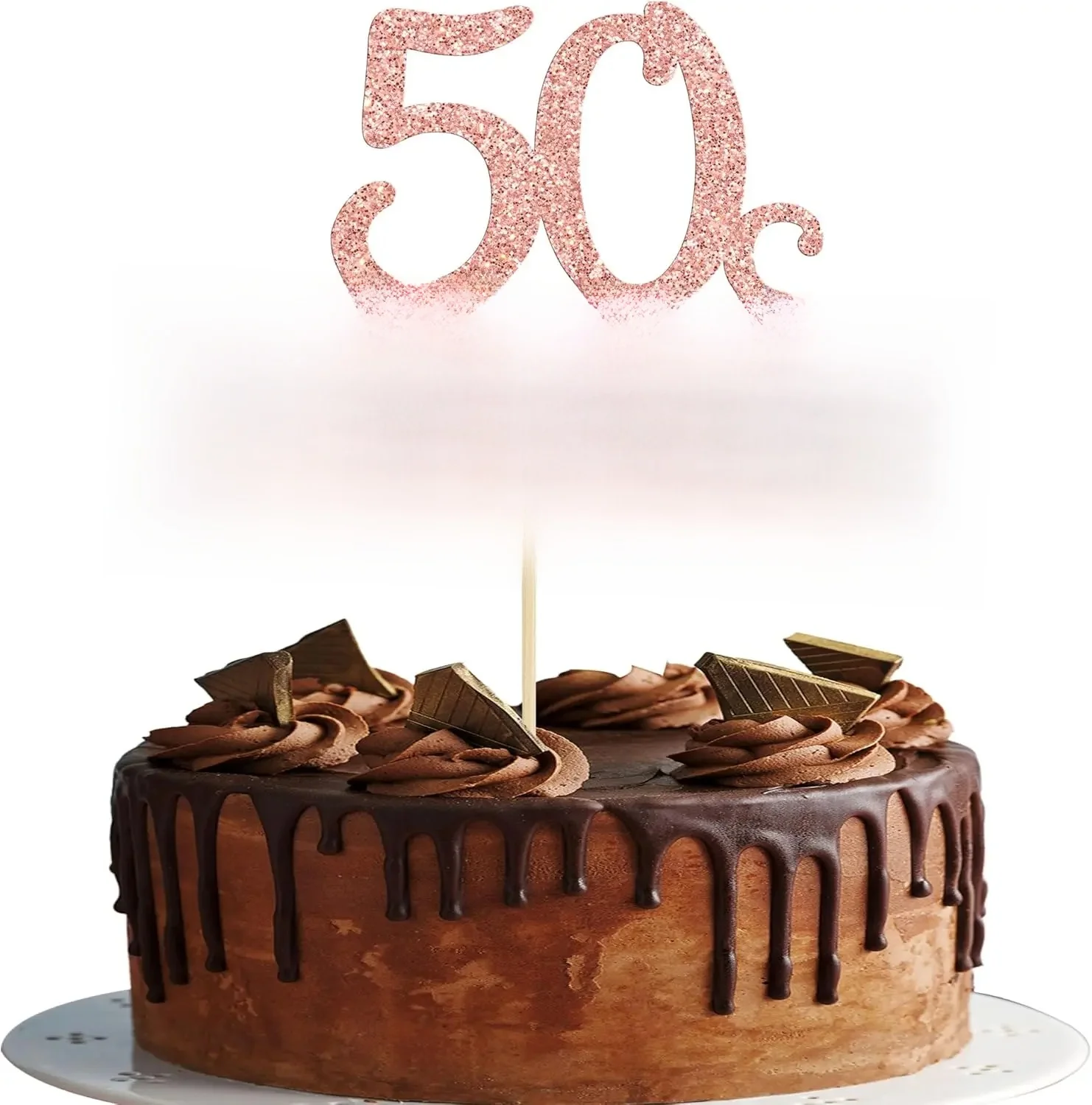 1 pièces 50 et fabuleux décoration de gâteau or Rose 50 anniversaire garniture de gâteau pour 50e anniversaire décorations de gâteau fournitures