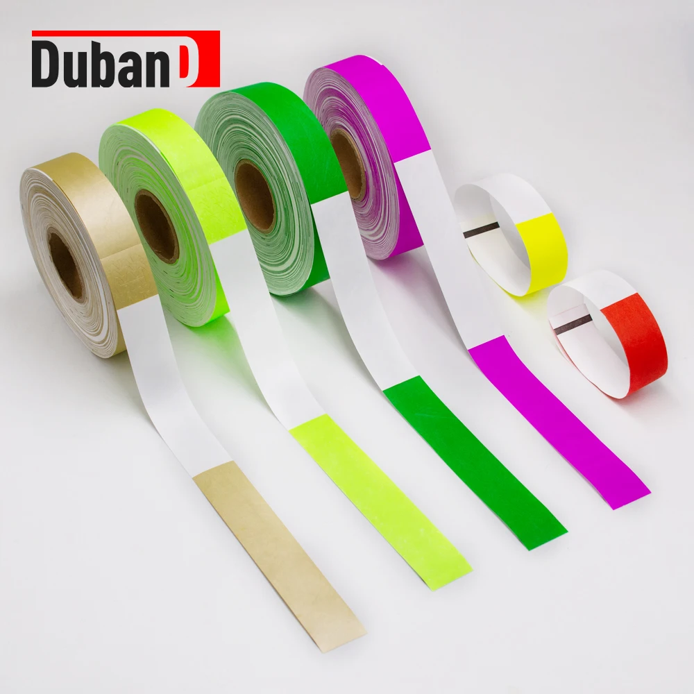 

200ps rolls tyvek wrist band Waterproof Paper band Strap Party Bracelet Multicolored Event Ticket Wristband Identification