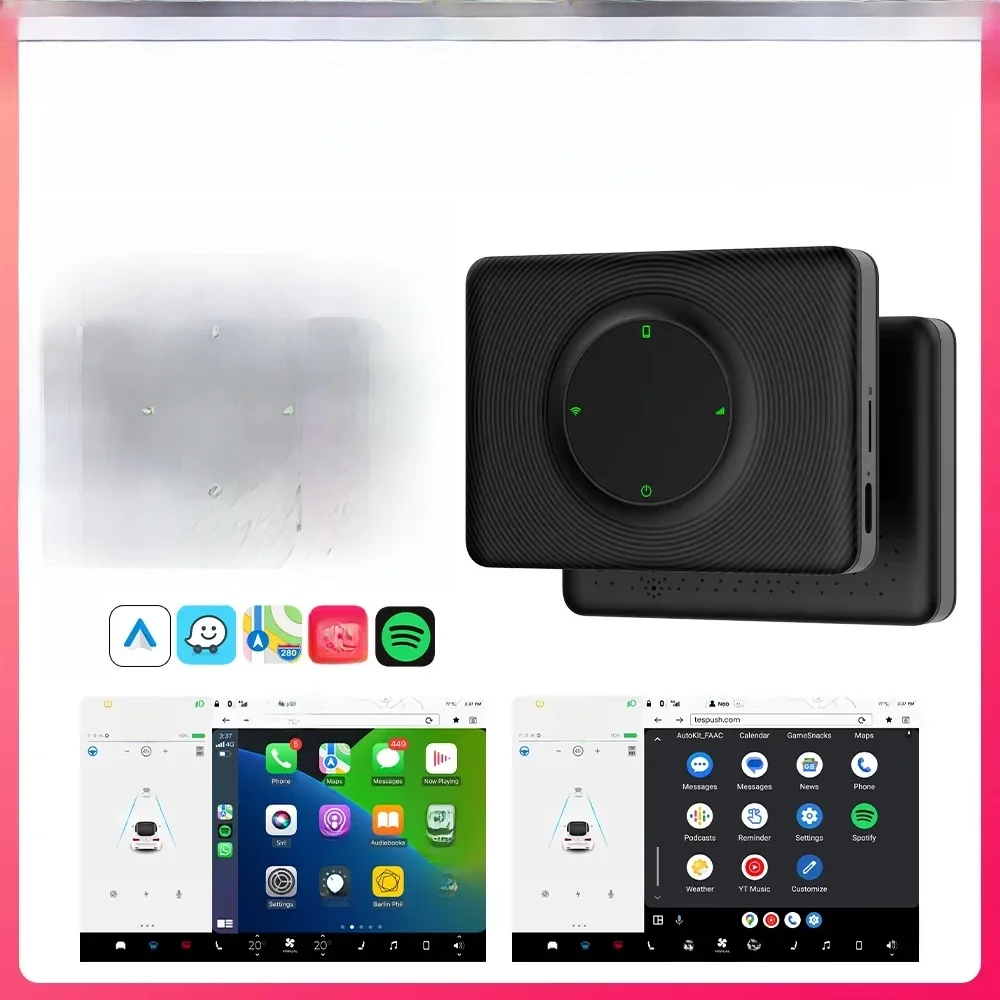 CarlinKit T2C dla Tesla Model 3 Model Y X S Obsługa bezprzewodowego Android Auto CarPlay Aktualizacja online 2.4G i 5Ghz Bezprzewodowe automatyczne połączenie — zdjęcie 2