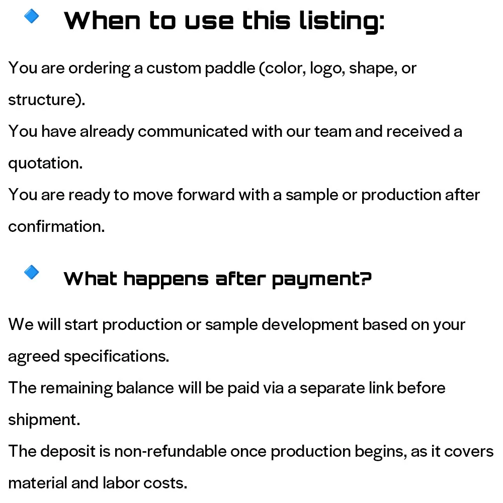 Depósito de paleta de Pickleball personalizado con joysente |   Pago de abajo para el preorden/OEM/Solo diseño personalizado: no precio final