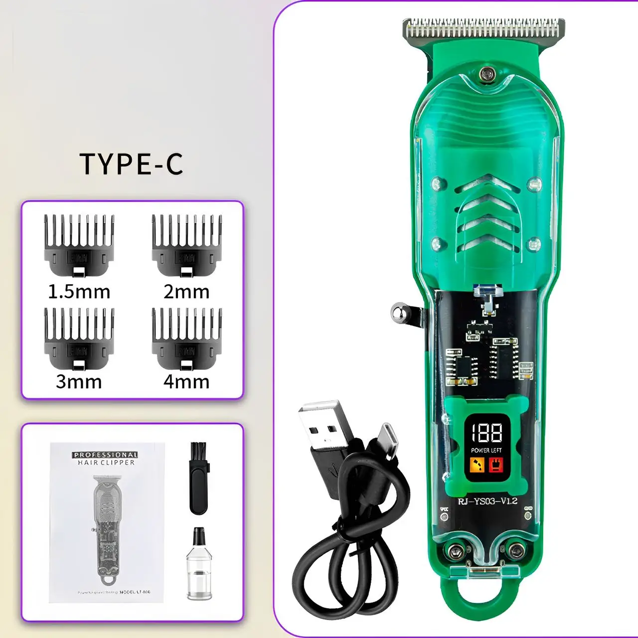 Barba De Para Cortar مع شاشة العرض ، إزالة لاسلكية احترافية #4