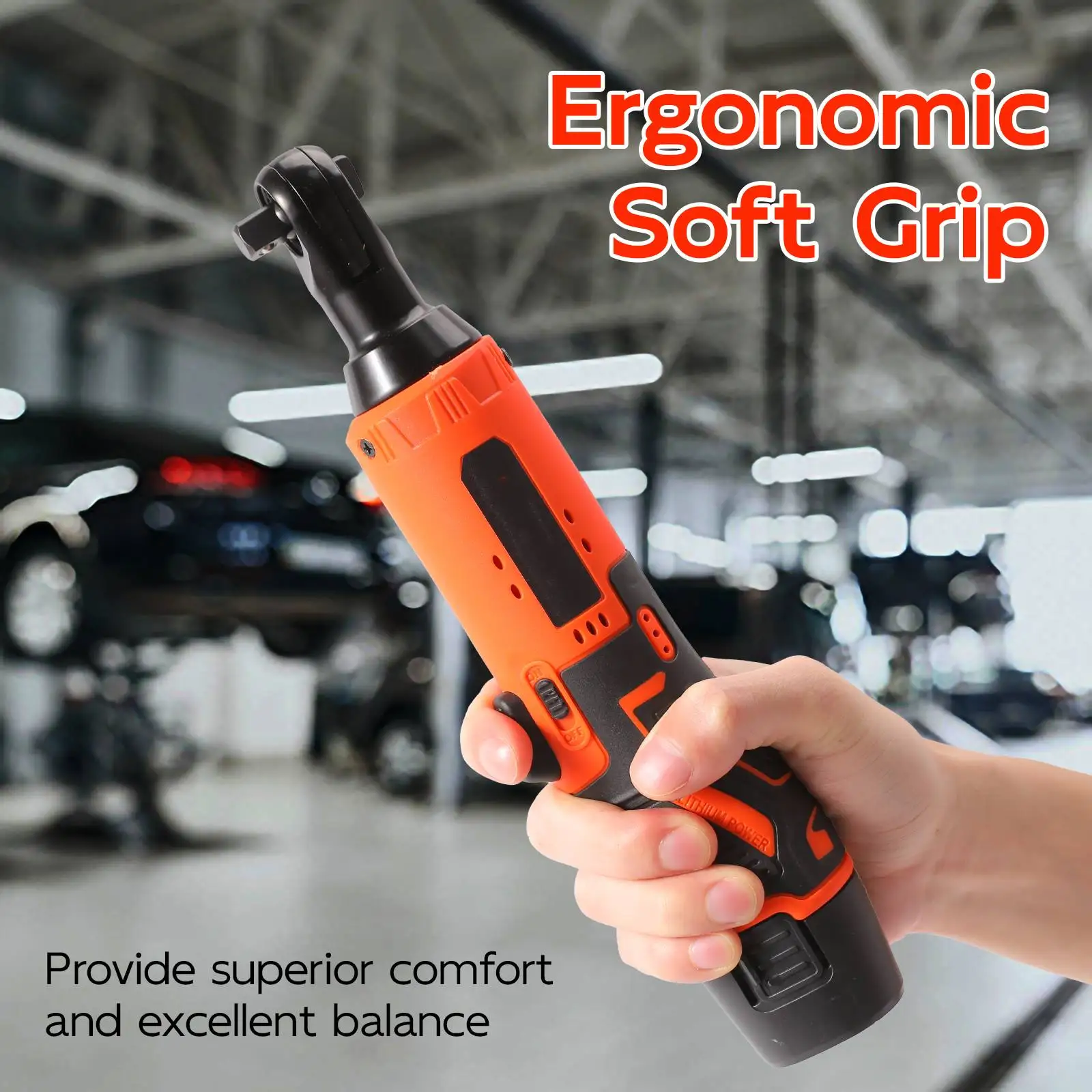 18V Impact French Cordless Rechargeable Electric French 3/8 Inch Right Angle Ratchet Wrenches Impact Driver Power Tool