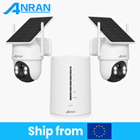 ANRAN 2K Wireless Solar Battery Camera Kit 360° PTZ Surveillance Security Outdoor Wifi Camera Set Humanoid Detection Siren Alarm