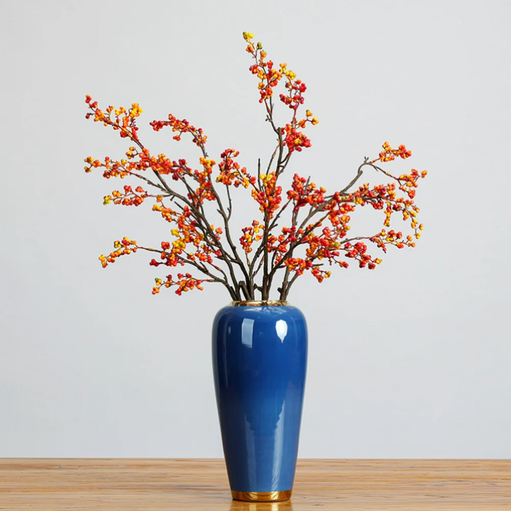 

American-style simulated berry branches autumn fruit acacia beans wild fun small red fruit wedding flower art Christmas decorati