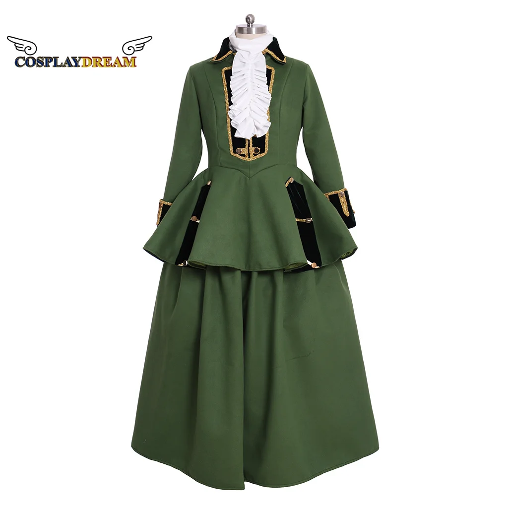 Victorian Medieval Women Green Riding Habit Ball Gown Dress 18th Century Riding Habit Out Walking Outfit