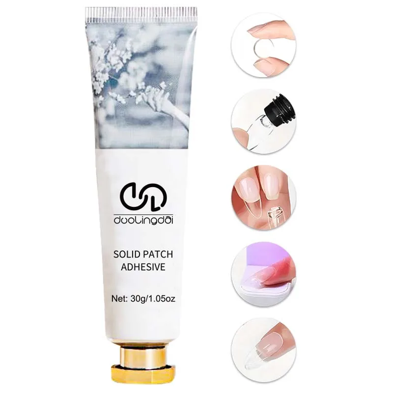 30g mão antiaderente-adesivo de remendo sólido, para imprensa em unhas, gel de unhas para unhas falsas, gel de unhas acrílico super forte