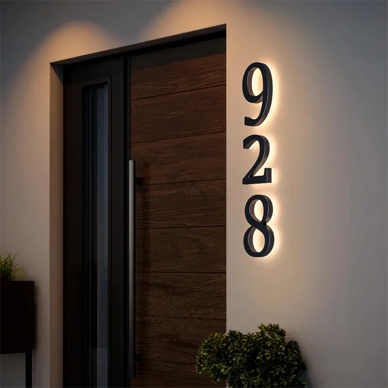 

Illuminated Address Number Signs,Custom LED House Numbers,LED Backlit House Numbers Perfect for Modern Homes Hotels and Resorts