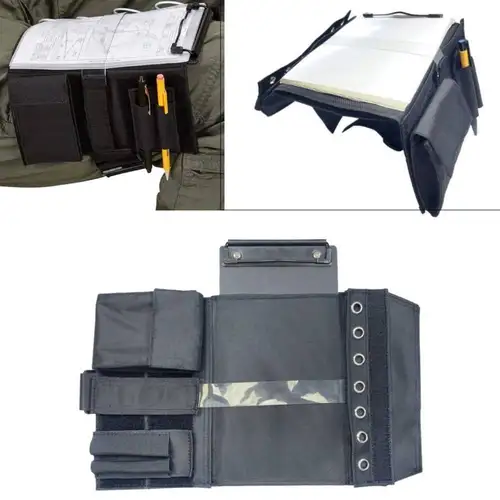 Imagen 1 del producto Rodillera de piloto, almohadilla de escritura, portapapeles, portalápices para pilotos profesionales de aviación, organizador de tablero con correa para pierna de aviación