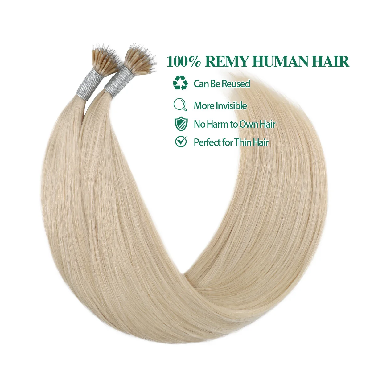 Sixstarhair 100% ストレートレミー人毛エクステンション 50 グラム 50 ストランド 16'18'20'22'24' ナノリングヘアエクステンション女性用