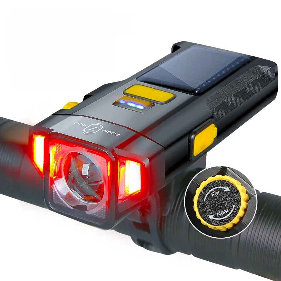 AliExpress BALDR Solar Super Bright Bike Light 4000mAh Cycling Safety Front Lamp Power Display High Brightness Bike Flashlight for Night Riding