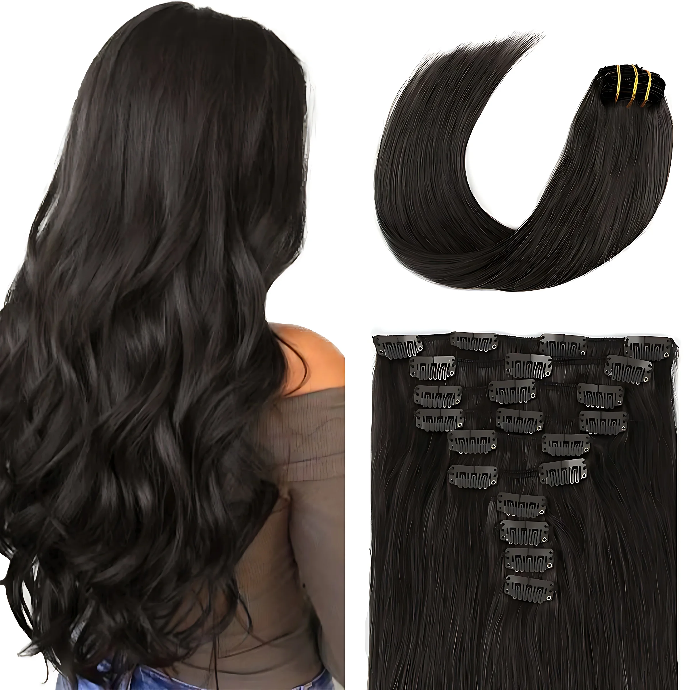 Sixstarhair Clip nell'estensione dei capelli 10 pezzi 160G e 220G/pacco 20'22' naturale 100 estensioni dei capelli umani clip ins per le donne