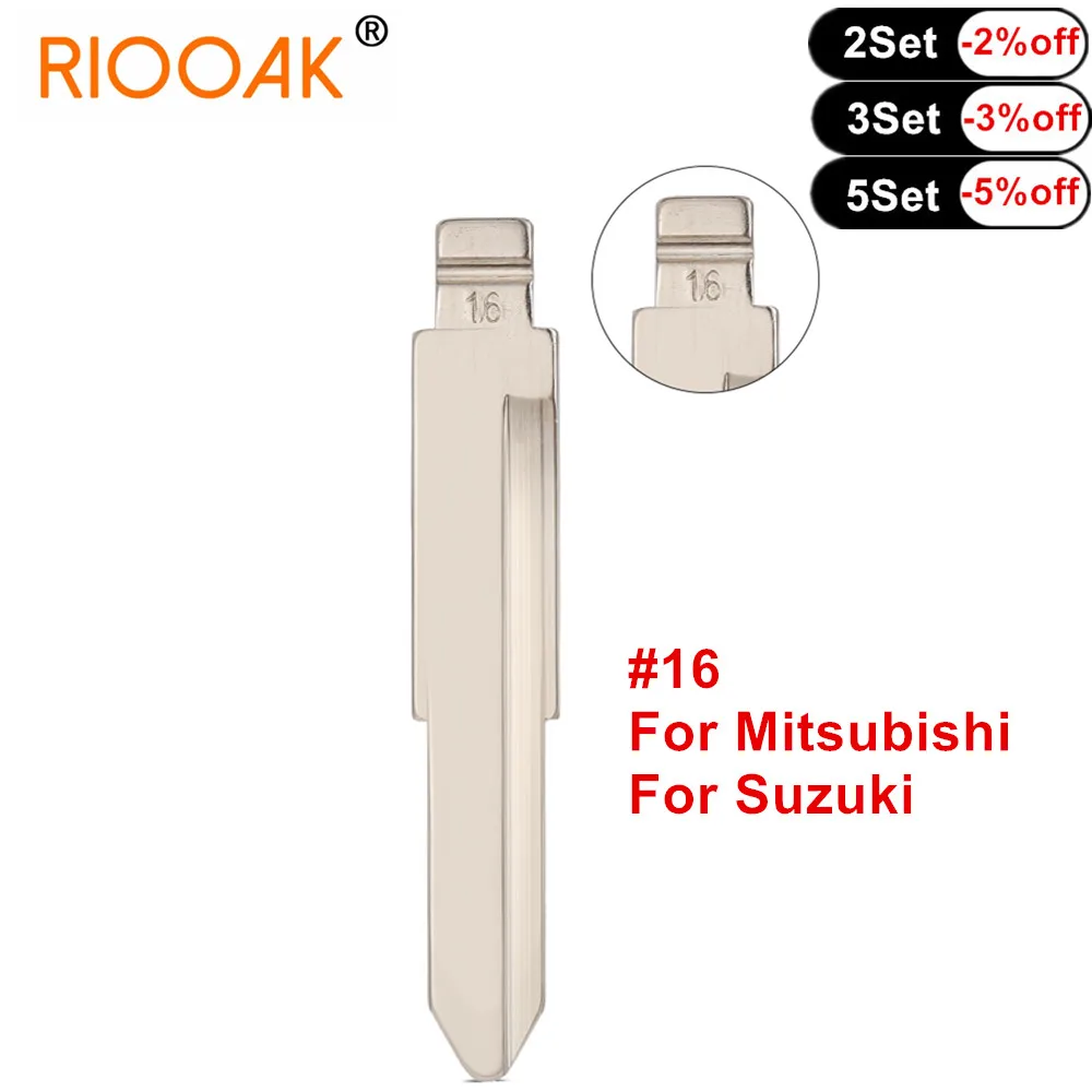 

10pcs Metal Blank Uncut Flip KD Remote Key Blade Type #16 for Mitsubishi Suzuki Alto Car Key Replacement