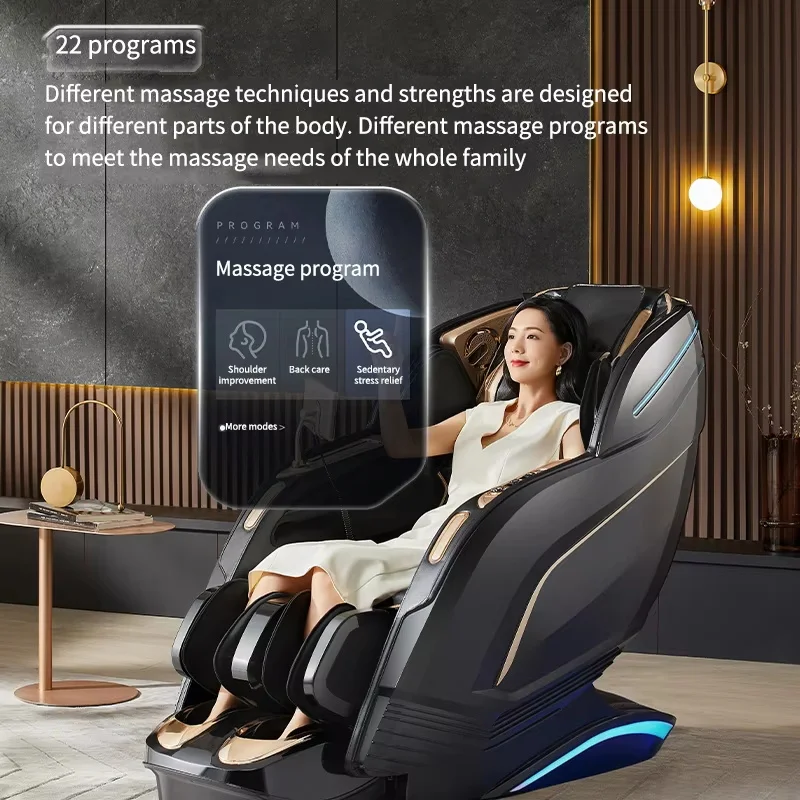 Jinkairui casa cadeira de massagem de gravidade zero elétrica reclinável corpo inteiro tela toque inteligente 4d shiatsu sofá supercar sesign