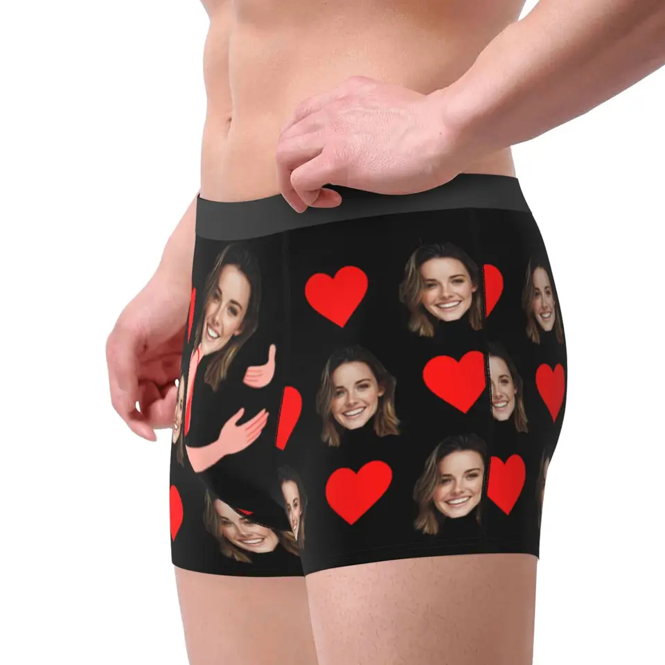 Personalized Face Photo Underwear Custom Boxer Briefs Custom Men Valentine's Day Gift For Husband Anniversary Gift for Dad, image 4