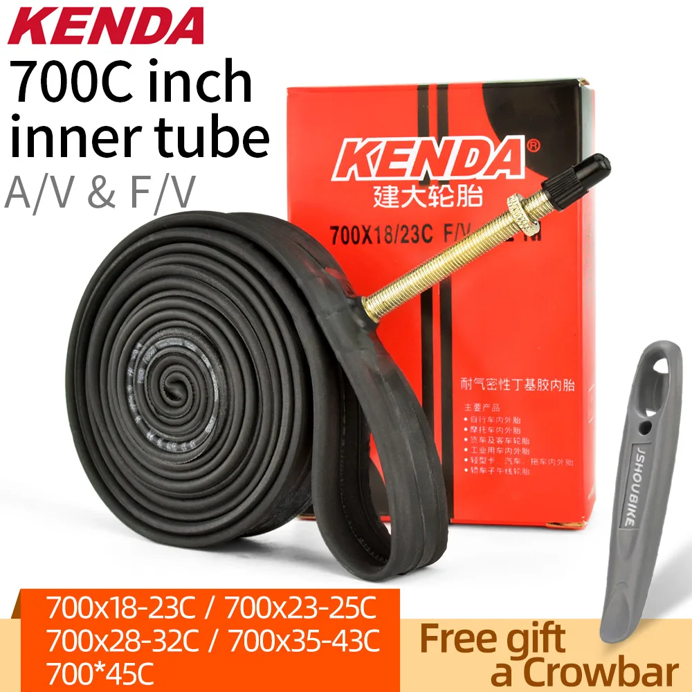 Kenda Mountain Bike Road Bicycle tire 700 *18 23 25 28 32 43C bike parts AV FV Cycling butyl rubber Bicycle Inner Tube Mini Pump