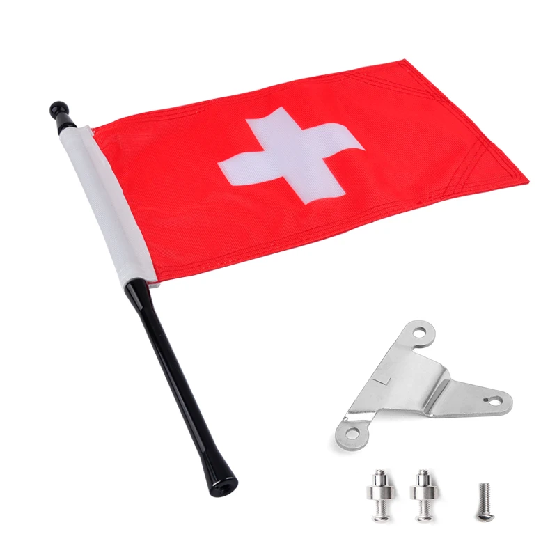 Alat tiang bendera GL1800 sayap emas, Kit tiang bendera perjalanan swiss, Set bagasi ekstensi braket bendera-panikal