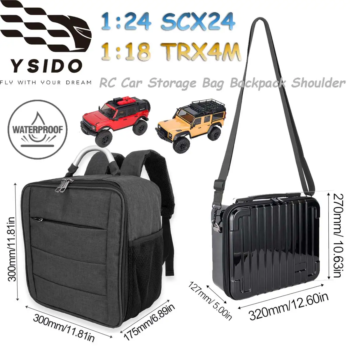 

1:18 TRX4M 1:24 SCX24 RC автомобильная сумка для хранения рюкзак на плечо уличный дорожный чехол водонепроницаемый для Defender Bronco RC Crawler