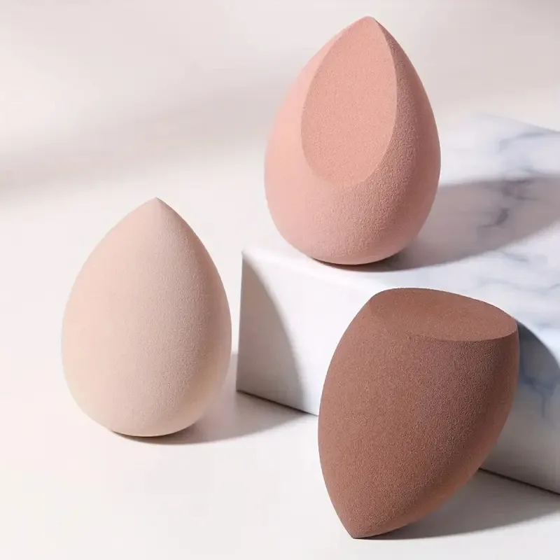 3-Piece Coffee Beauty Sponge Set, Hydrophilic Polyurethane, Less Powder Absorption for Makeup