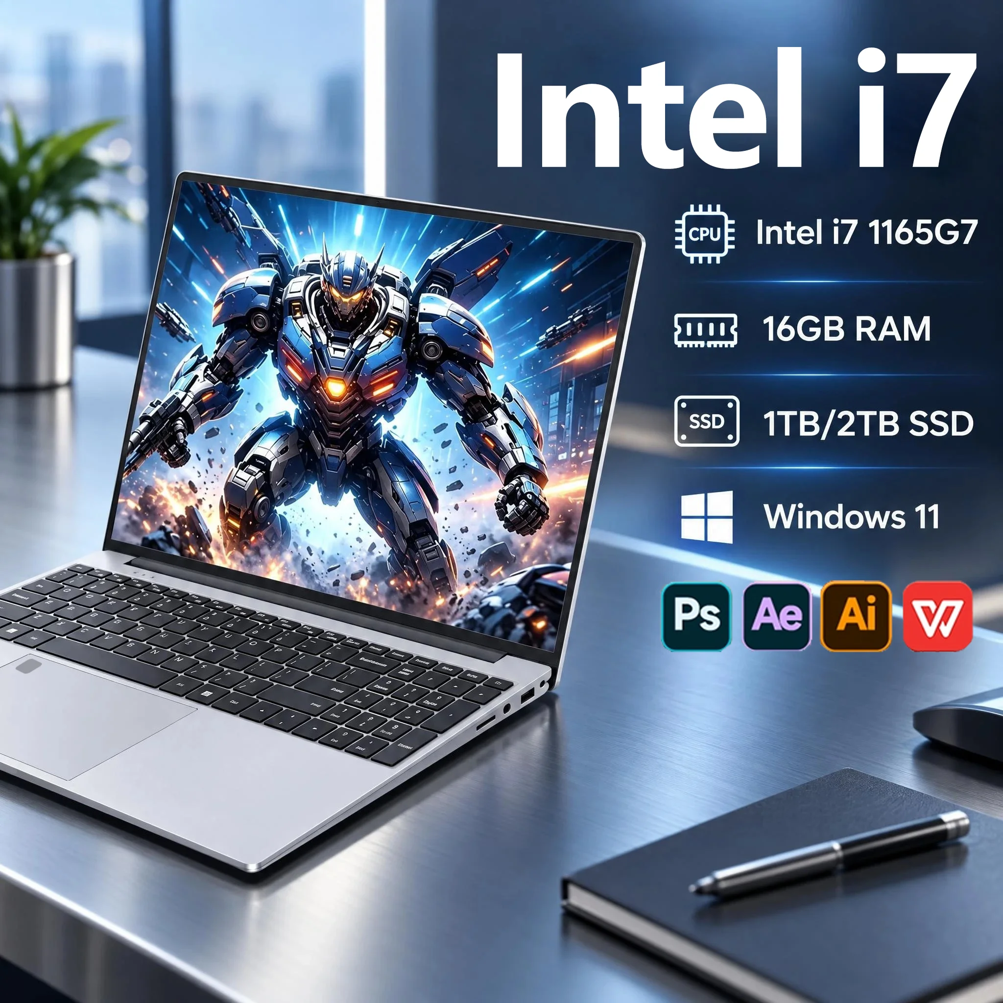 Portátil Ultrafino 15,6" i7 16GB RAM Win 11 Pro
