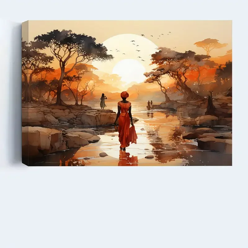 Hang African American Journey Canvas Art - Wooden Framed Wall Decor For Living Room & Bedroom, Perfect Home Decoration Or Festiv