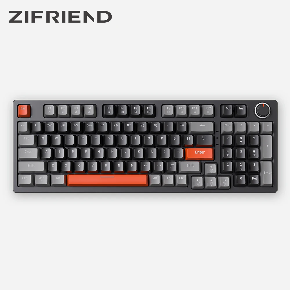 

ZIFRIEND KA981 Full Size RGB Mechanical Keyboard Wired USB Keyboard 98 Keys Red/Blue Switch Hot Swappable for Windows Gamer