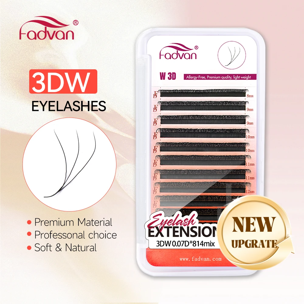 

FADVAN 3D Lashes W Shaped Eyelashes Curl D/C/CC 0.07 Volume Fan Lashes Natural Cluster False Eyelashes Makeup Products