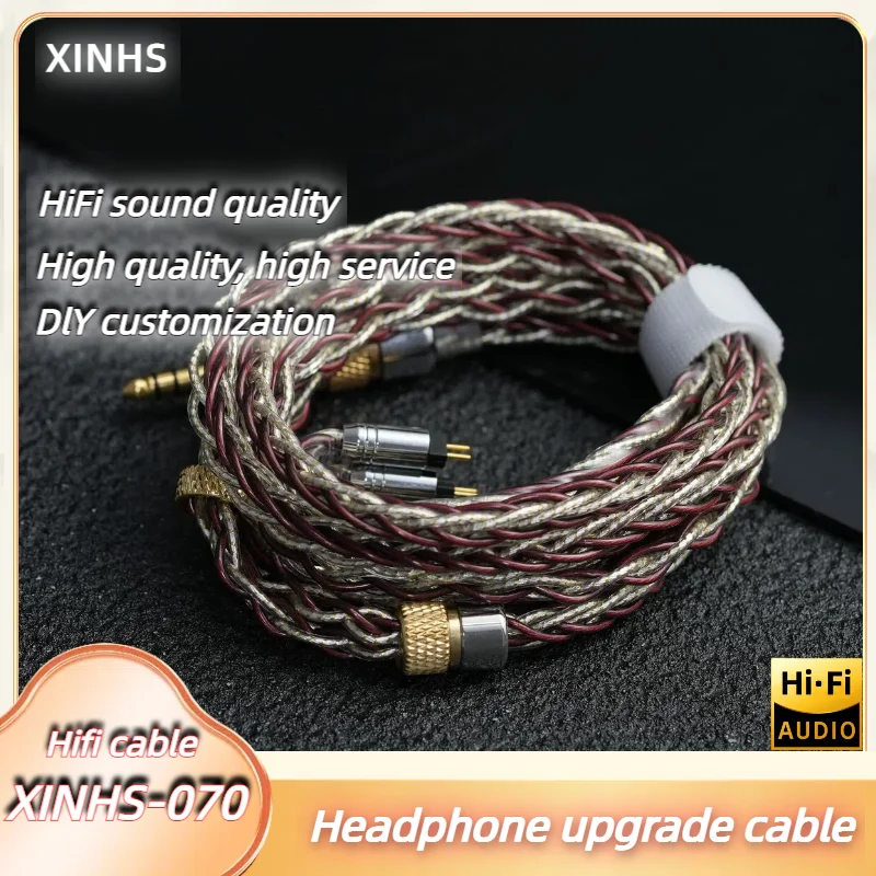 

XINHS 22k Gold Foil High Pure Silver Palladium Plating+7N OCC Headphone Upgrade Cable 0.78 2pin MMCX Suitable for Bravery F1 AKG