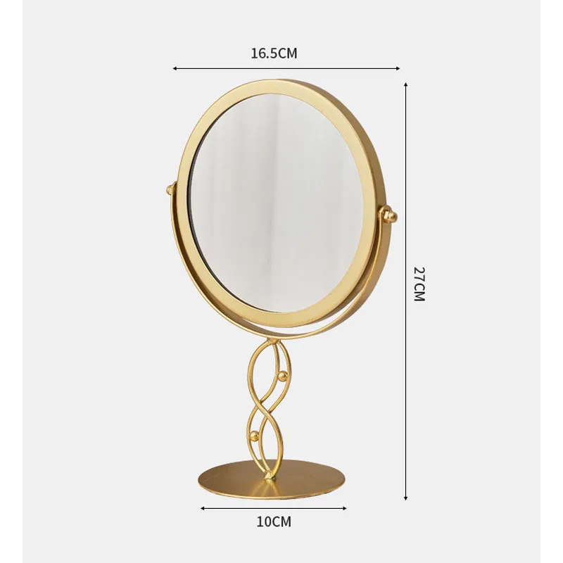 Luz de luxo casa pé espelho rotativo estudante dormitório espelho maquiagem quarto desktop vestir espelho beleza