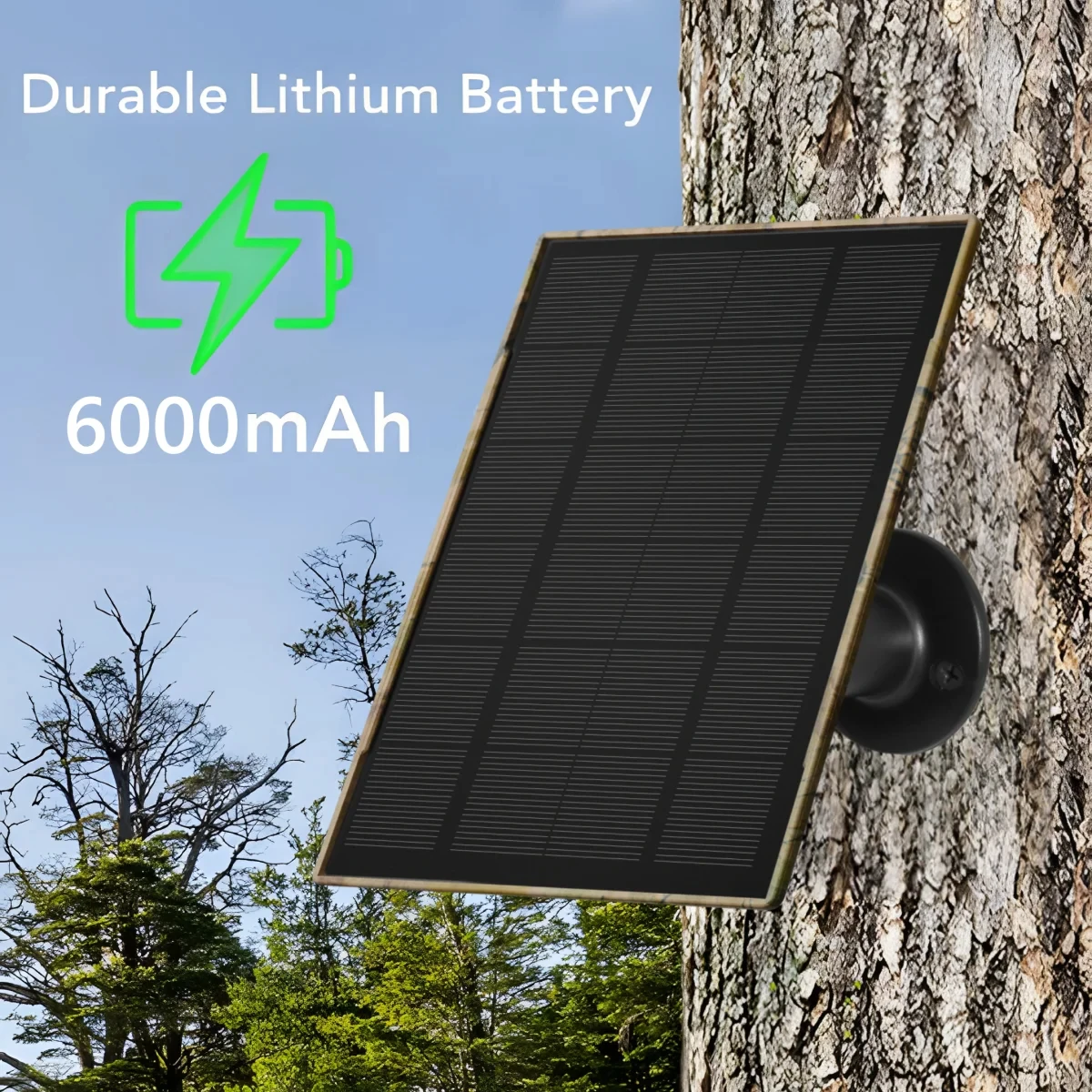 10W 5V Solar Panel and Charger 6000mAh Battery Power Bank Charging 2 In 1 Type-C Port for Security Camera Fans lamps Cellphones