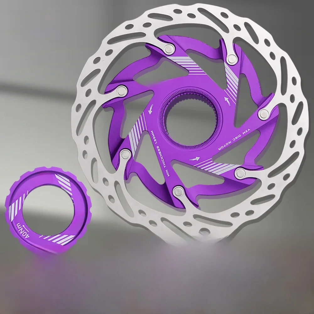 AliExpress VXM Bicycle Middle Lock Heat Dissipation Disc Brake Rotor CNC Road MTB Bike Brake Pads 140/160MM  Middle Lock Cycling Discs Part