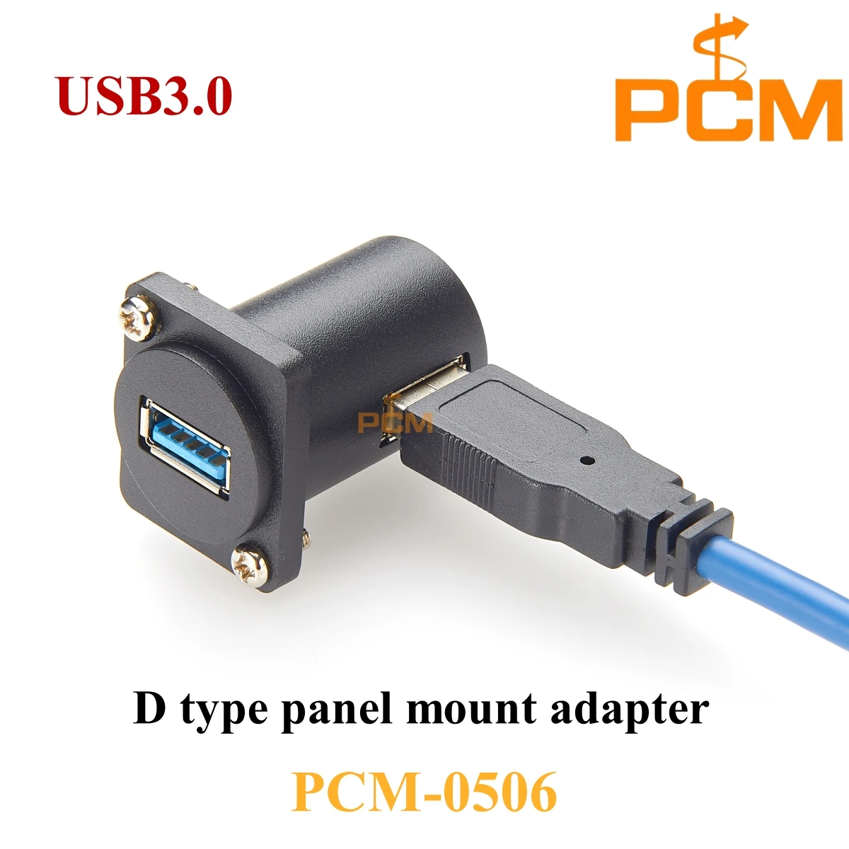 D-series USB3.0 female to female connector in XLR panel mount,one jack in right side,used to connect two USB3.0 male cables