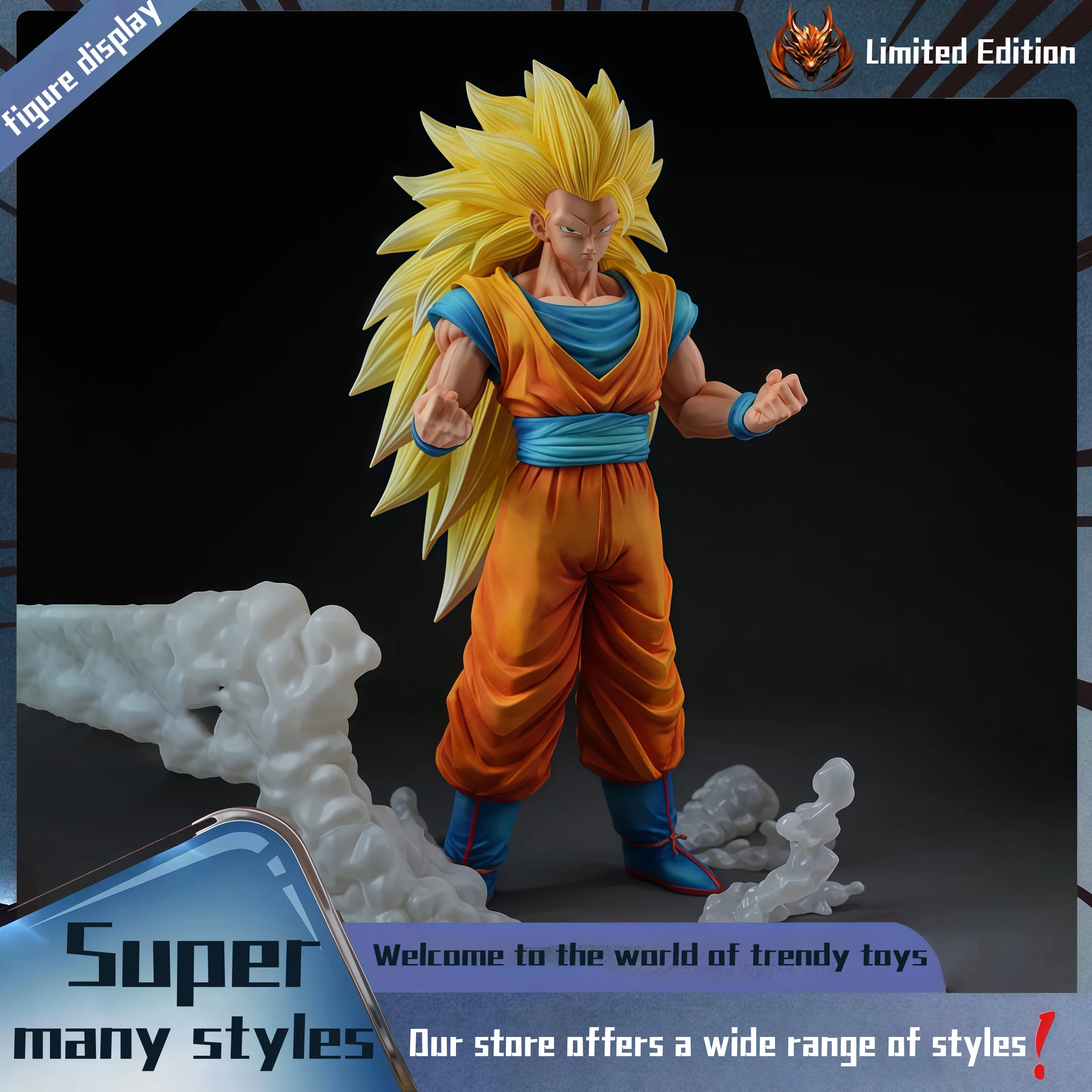

Lnfinite Super Three Goku Peripheral Figurine Model Table Decoration, Birthday Gift, Trendy Toy Scene Decoration, Car Decoration