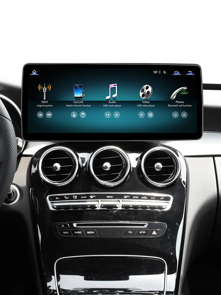 Bonroad Draadloze CarPlay Android Auto Autoradio Voor Mercedes Benz C Klasse W204 W205 GLC X253 V Klasse W447 Multimedia TouchScreen - afbeelding 2
