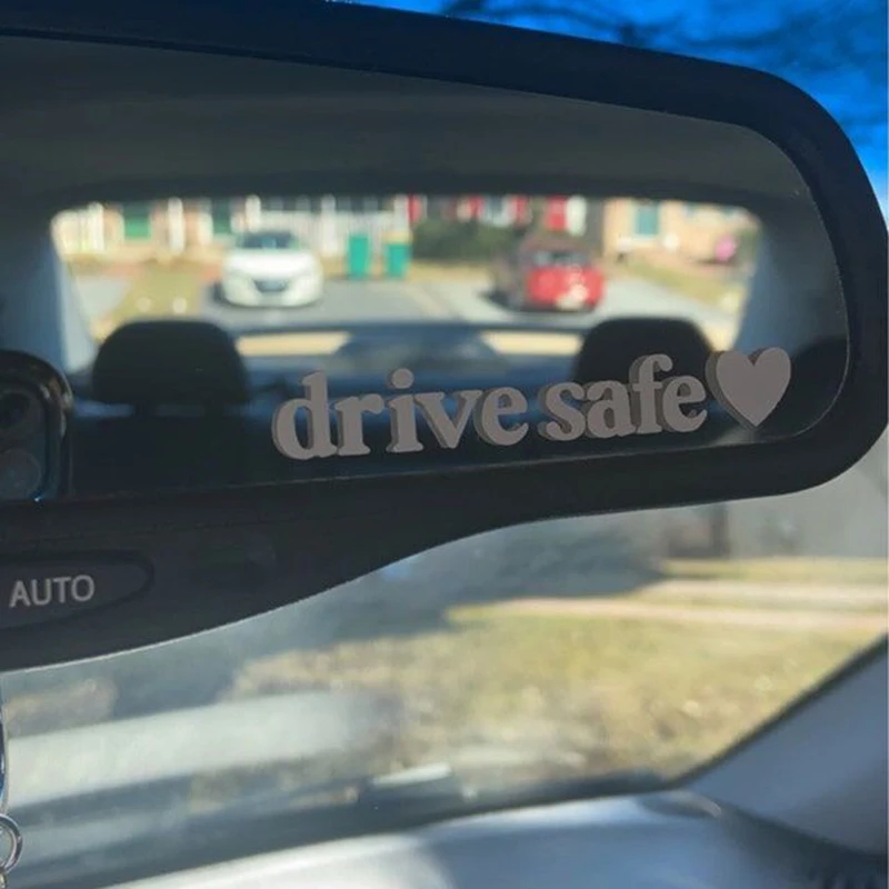 Drive Safe Tips Car Stickers, Mirrors Decorative Waterproof Vinyl Stickers and Decals Personalized Simple Auto Accessories