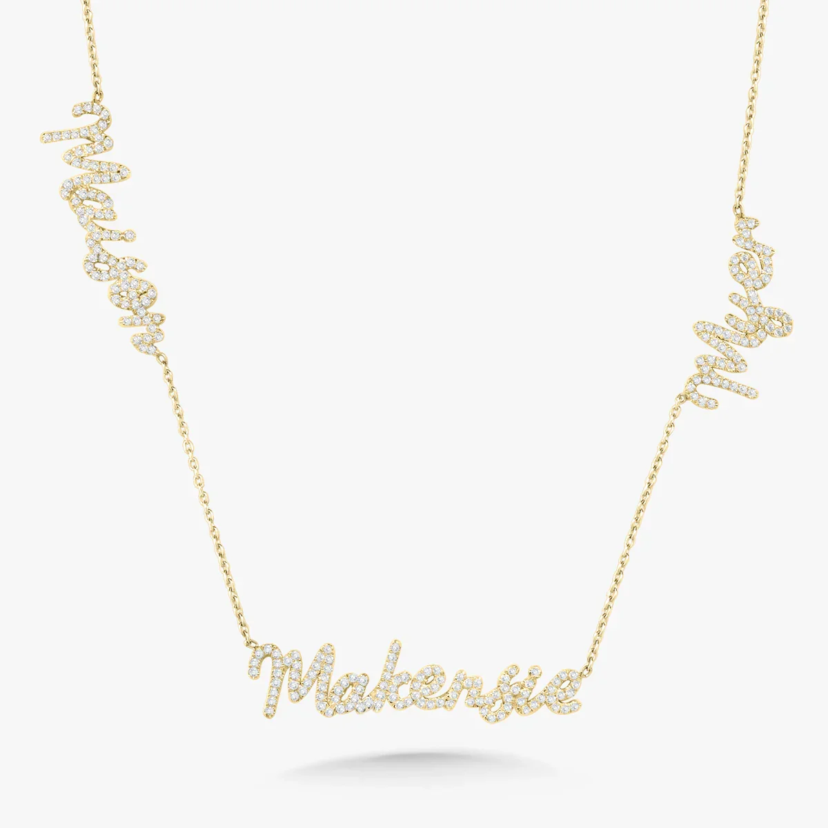 

Customized Zircon Multi-name Necklace 18K Gold-plated Pendant Personalized Diamond Jewelry Unique Anniversary Gift For Her Daily