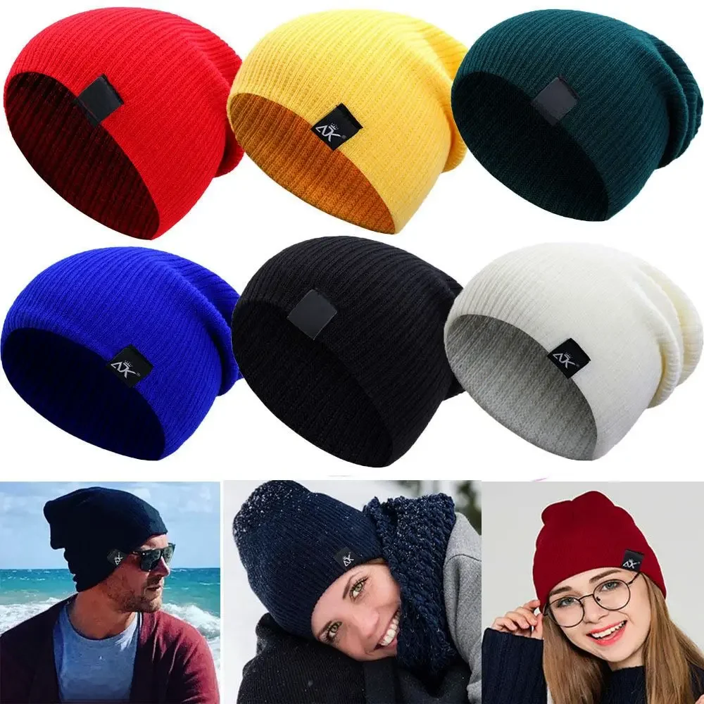 AliExpress Winter Knitted Hats for Woman Men Beanies Girls Autumn Female Baggy Cap Warmer Bonnet Ladies Casual