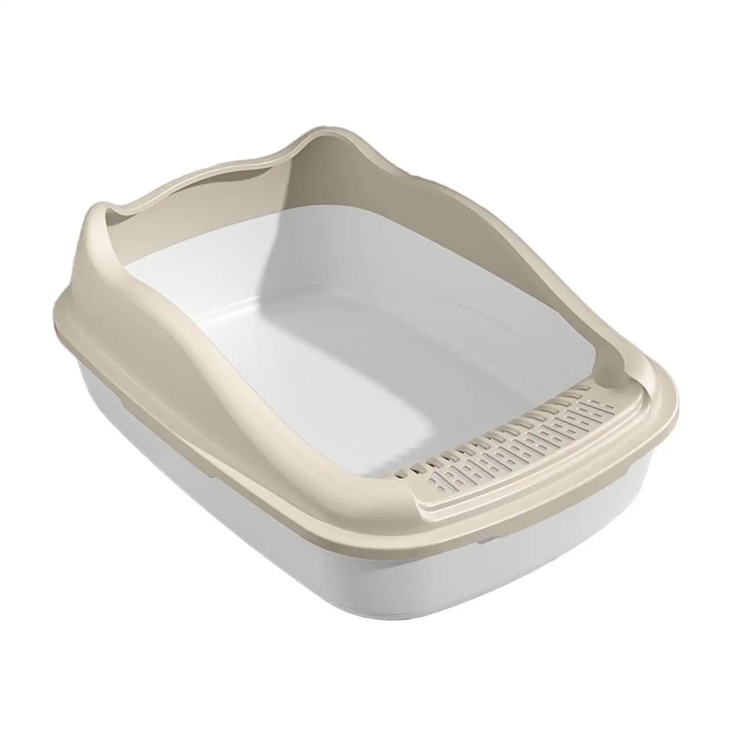 Cat Litter Tray Box,Litter Box with High Side,Anti-Splashing Cats Litters Pan,Kitten Toilet with Litter Sifting Scoop48*35*18cm