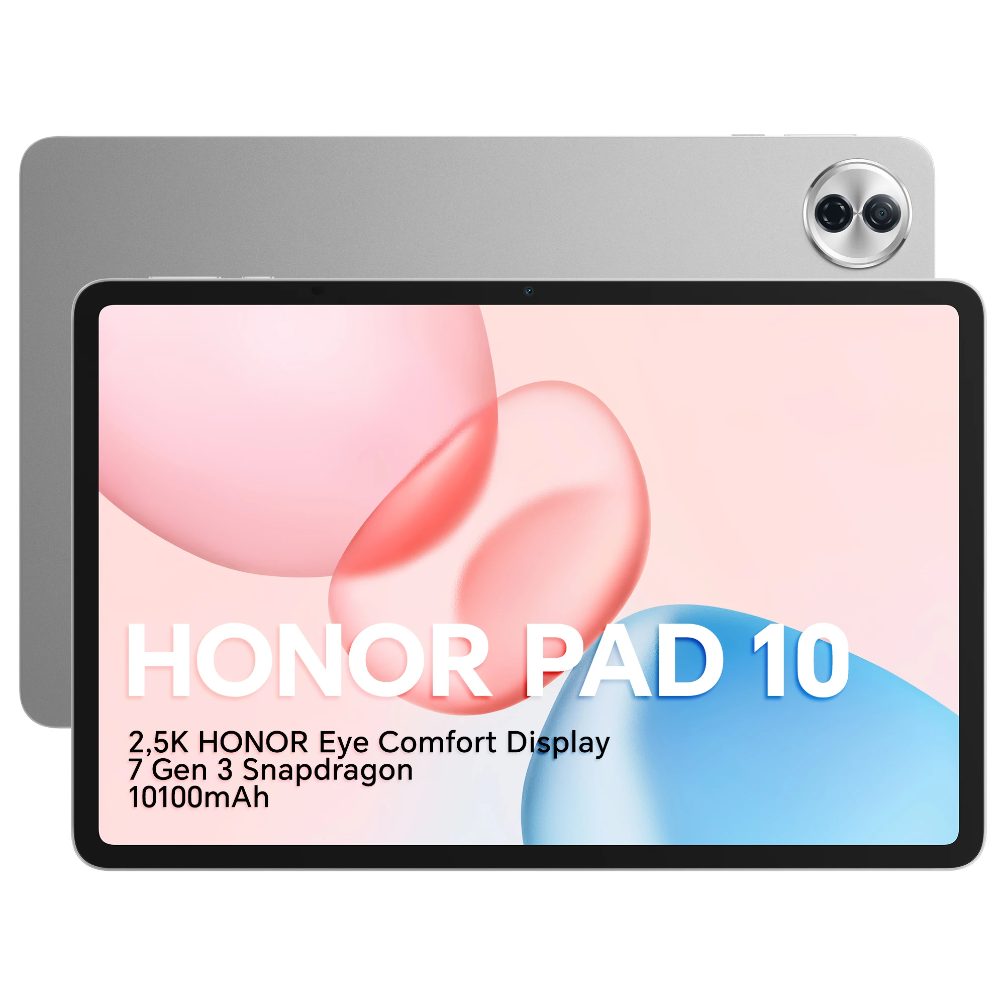 HONOR Pad 10, 120 Hz, écran HONOR Eye Comfort 2,5K de 12,1 pouces, 8 Go de RAM, 256 Go de ROM, processeur Snapdragon 7 Gen 3, batterie 10100 mAh, Wi-Fi uniquement, 6 haut-parleurs, Android 15, Gris